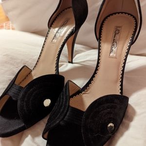 OSCAR DE LA RENTA Black Open Toe Pumps. 40.5EU/9.5US